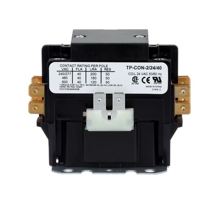 Tradepro TP-CON-2/24/40 2-Pole Air Conditioning Contactor 24V 40A W/Lugs & Cover