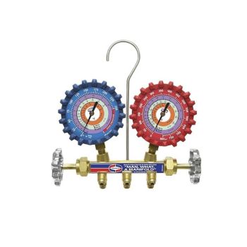 Uniweld QS4L 2-Valve Brass Manifold R-410A, R-22, R-404A