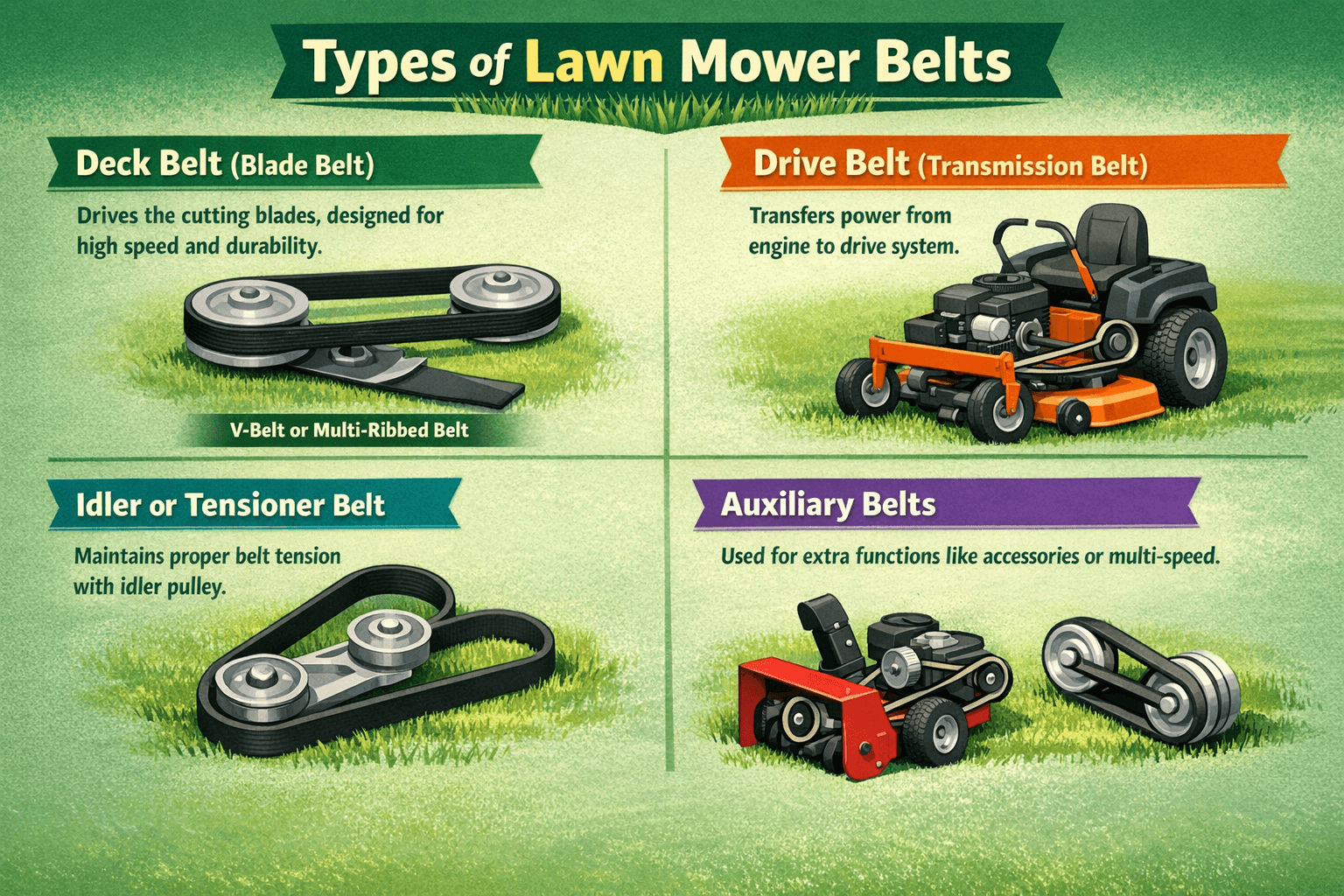 Types of Lawn Mower Belts