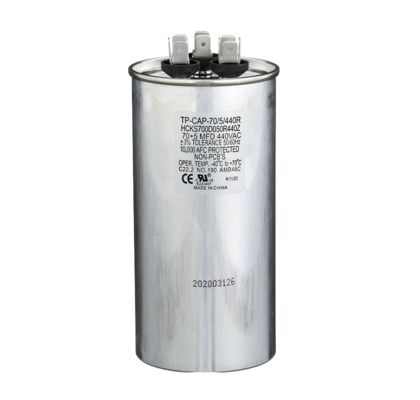 Tradepro TP-CAP-70/5/440R Air Conditioners Round Run Capacitor 70+5 MFD 440 Volt