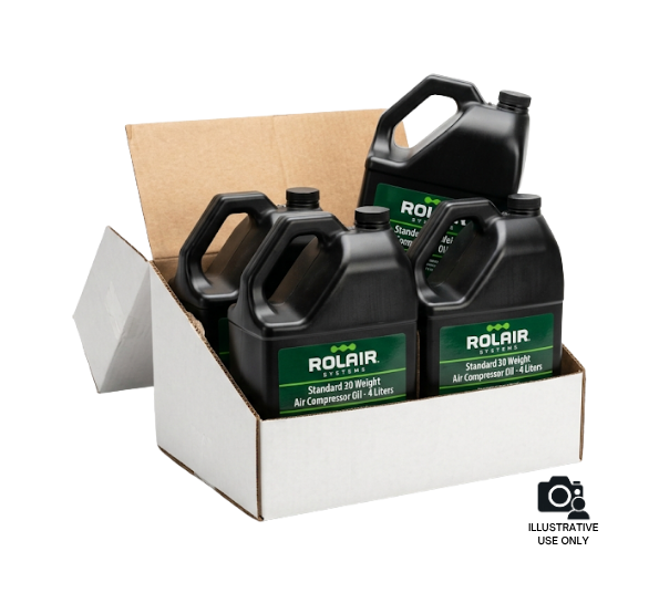 Rolair OILCOMP30W4LC Air Compressor Case Of 4 - 4L Bottles Of 30 Wt Oil