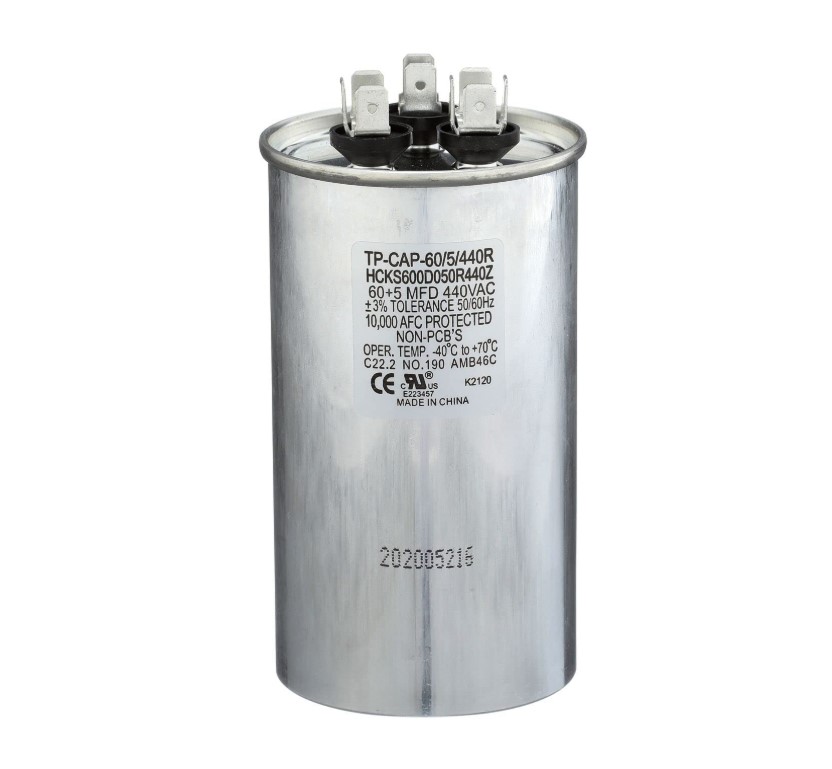 Tradepro TP-CAP-60/5/440R Air Conditioners Round Run Capacitor 60+5 MFD 440 Volt