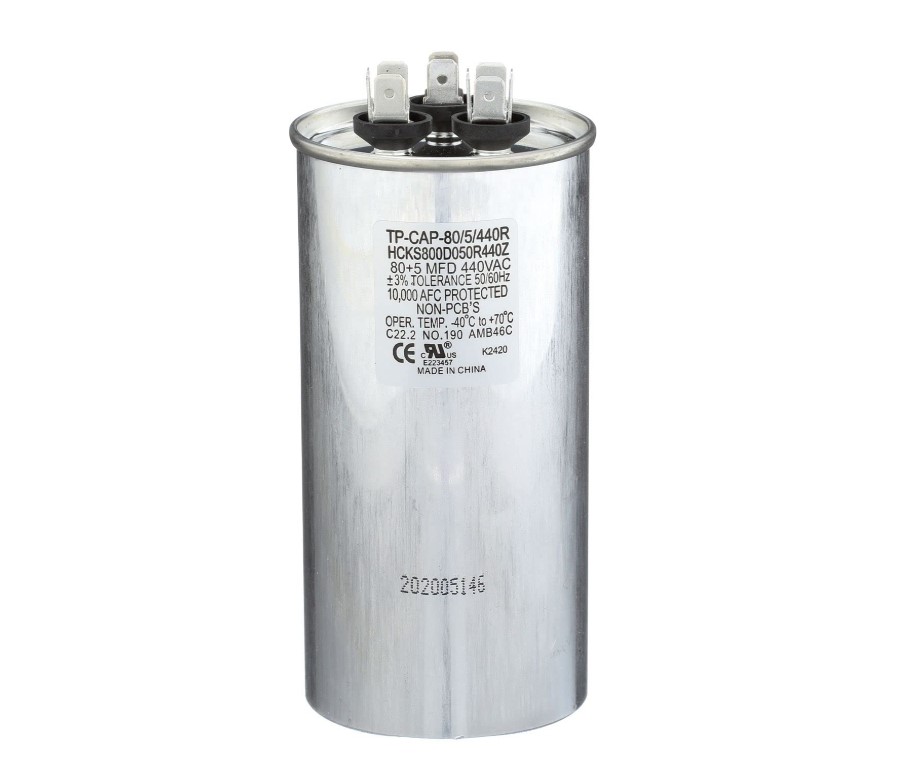 Tradepro TP-CAP-80/5/440R Air Conditioners Round Run Capacitor 80+5 MFD 440 Volt